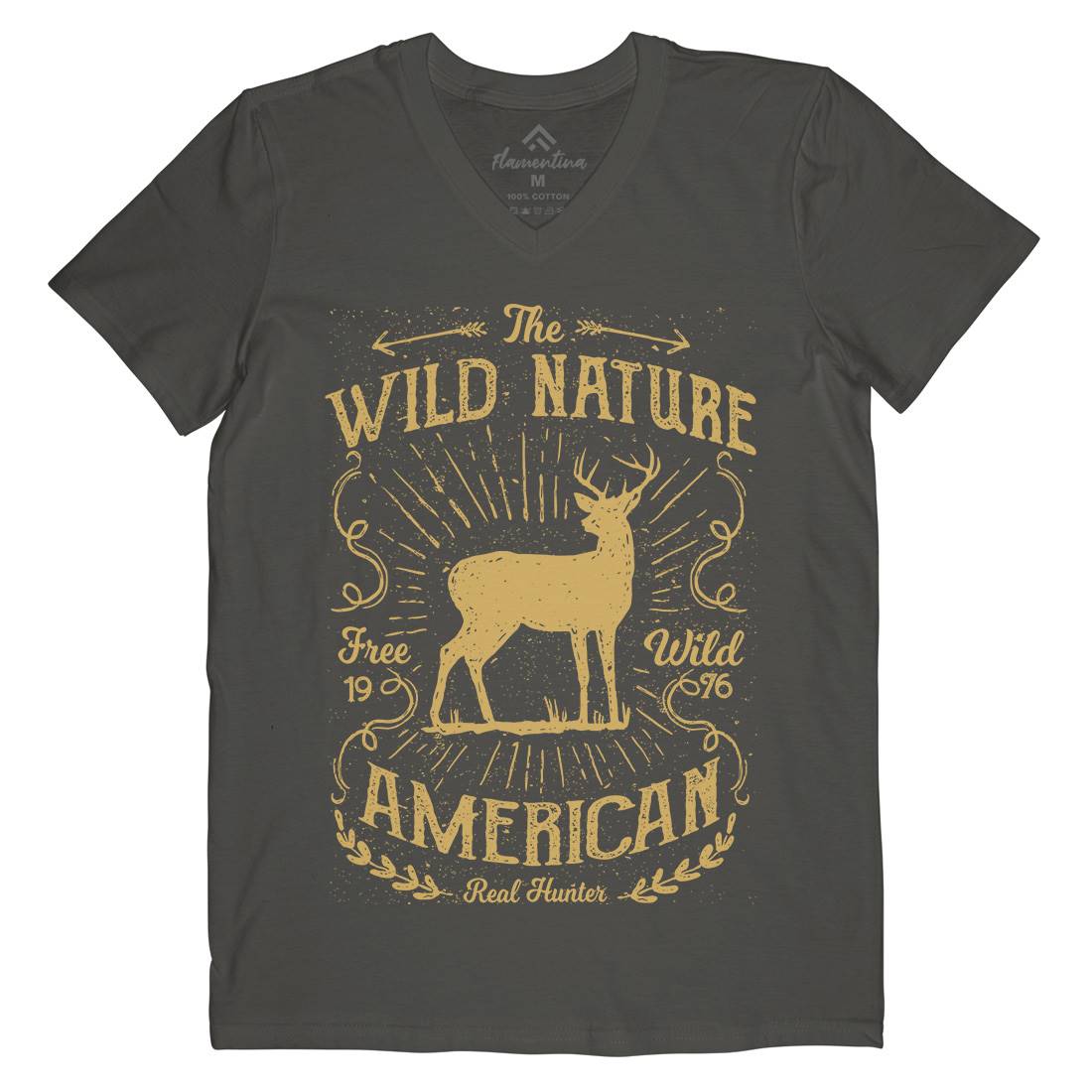 Wild Mens V-Neck T-Shirt Nature A197