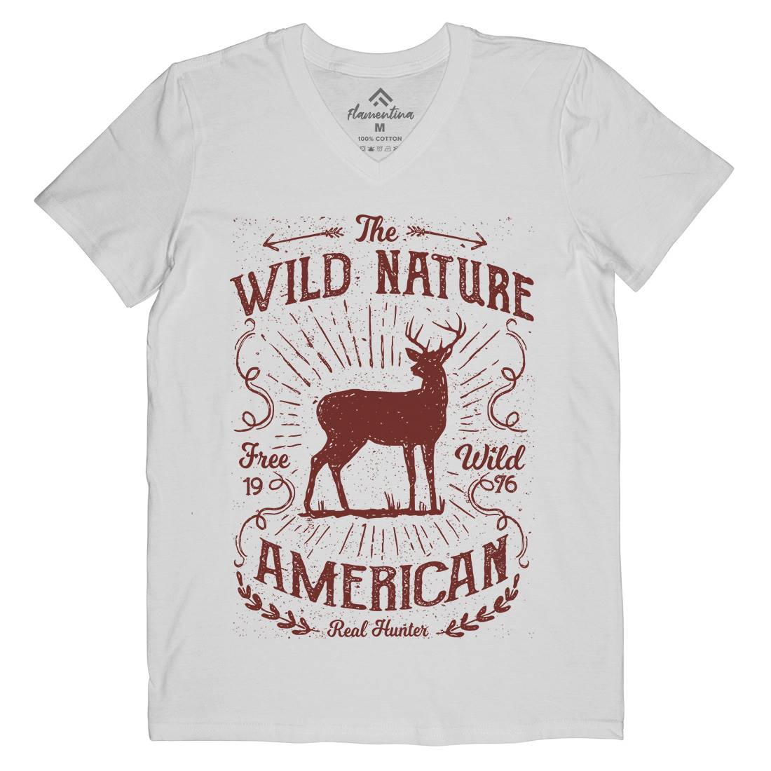 Wild Mens V-Neck T-Shirt Nature A197
