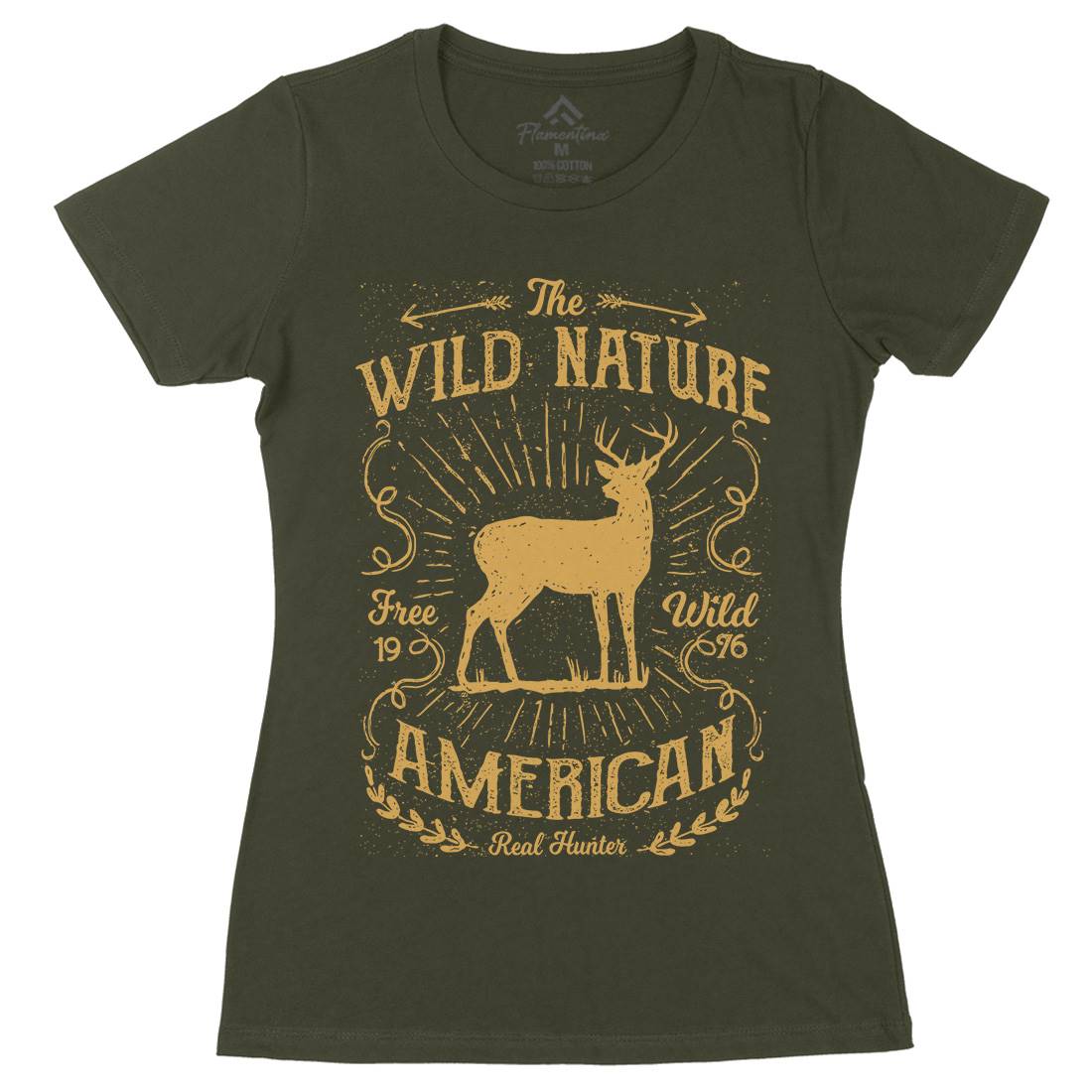 Wild Womens Organic Crew Neck T-Shirt Nature A197