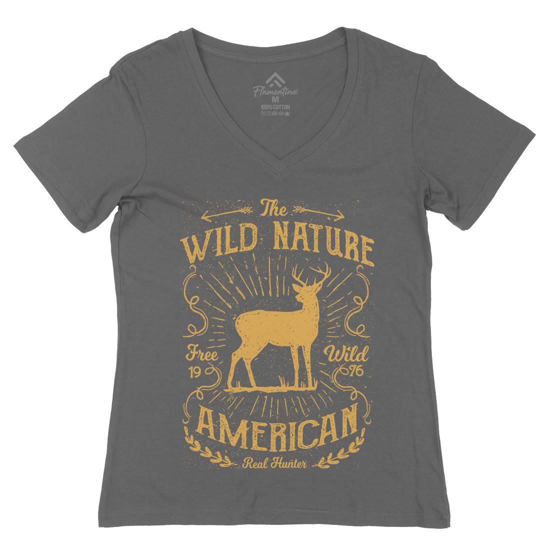 Wild Womens Organic V-Neck T-Shirt Nature A197