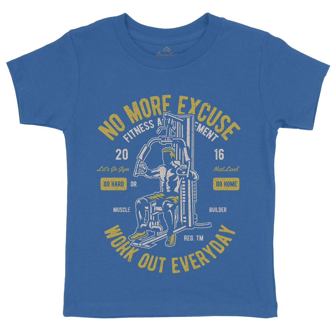 Work Out Everyday Kids Organic Crew Neck T-Shirt Gym A198