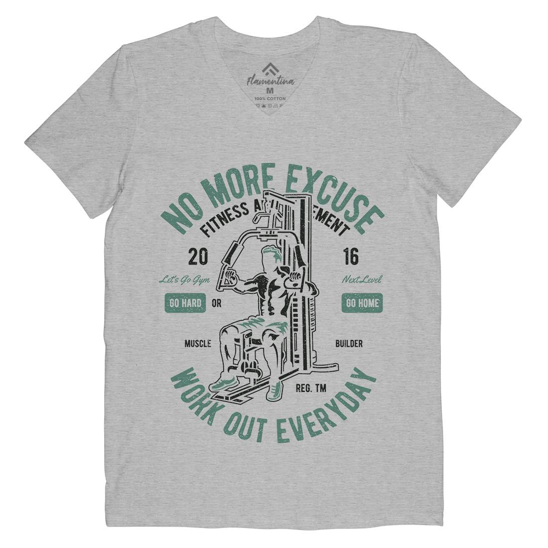 Work Out Everyday Mens Organic V-Neck T-Shirt Gym A198