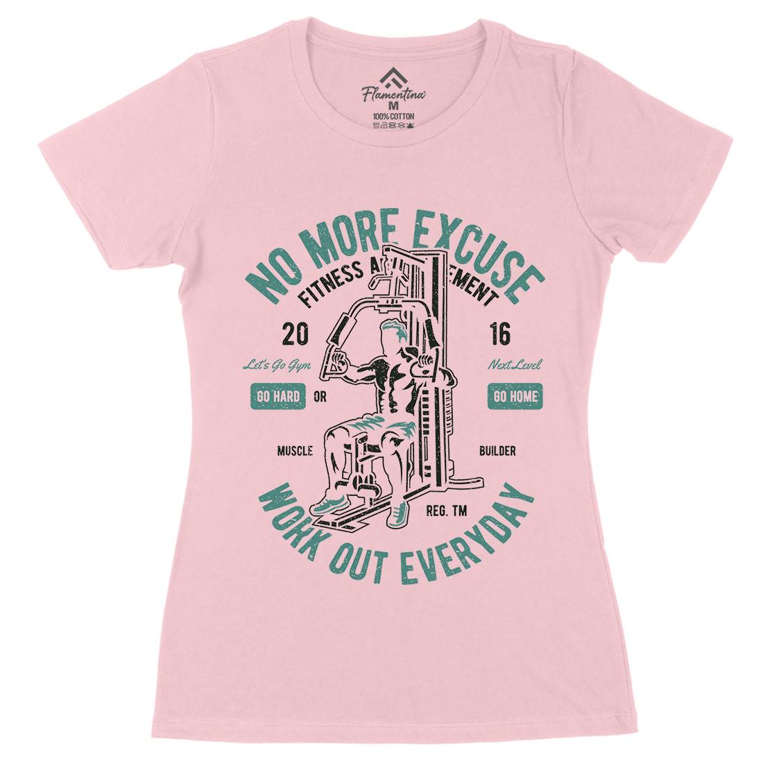 Work Out Everyday Womens Organic Crew Neck T-Shirt Gym A198