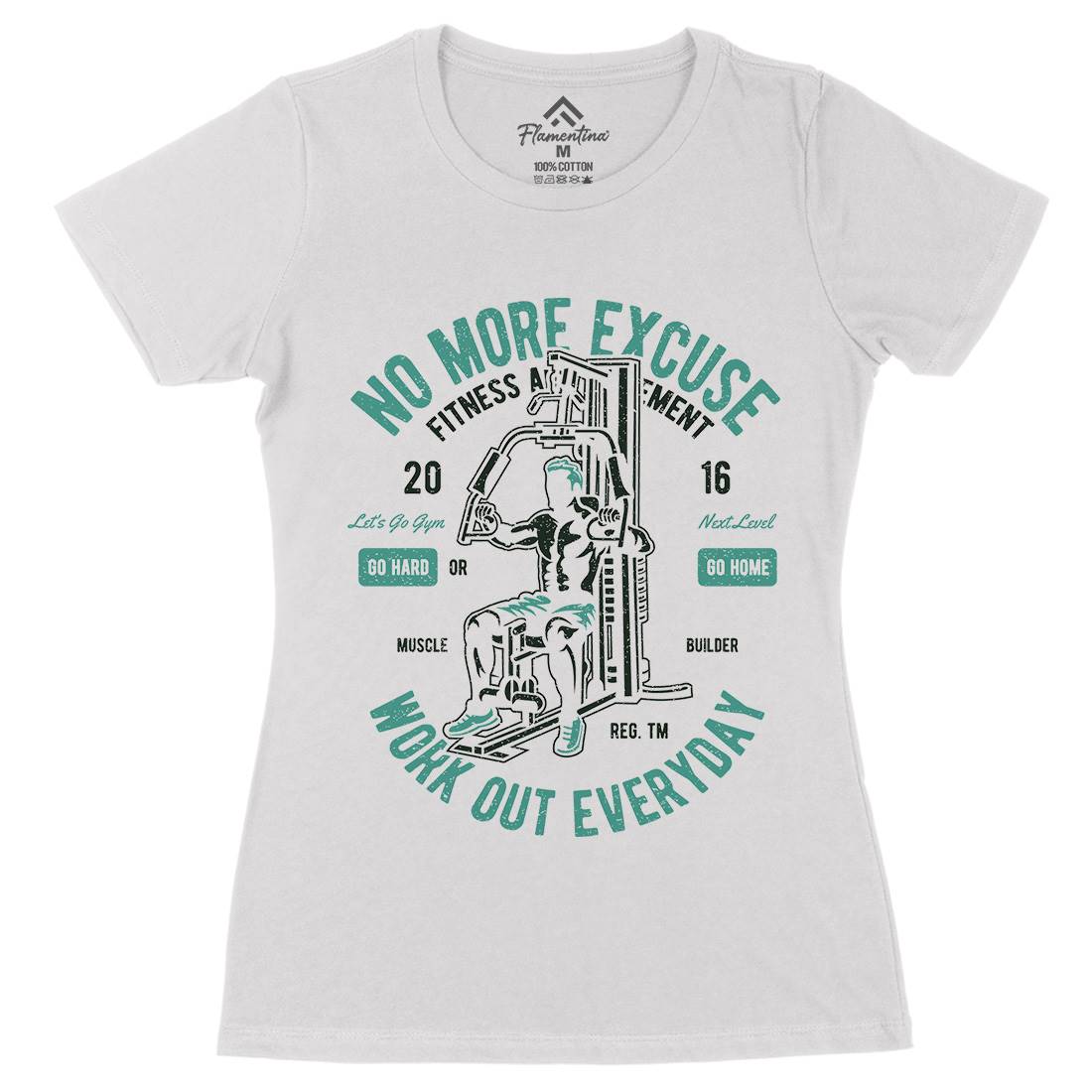 Work Out Everyday Womens Organic Crew Neck T-Shirt Gym A198