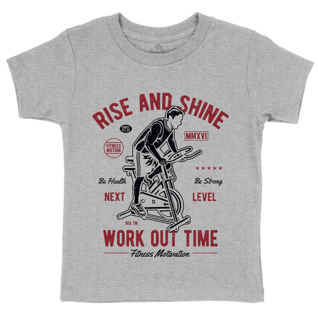 Work Out Time Kids Crew Neck T-Shirt Gym A199