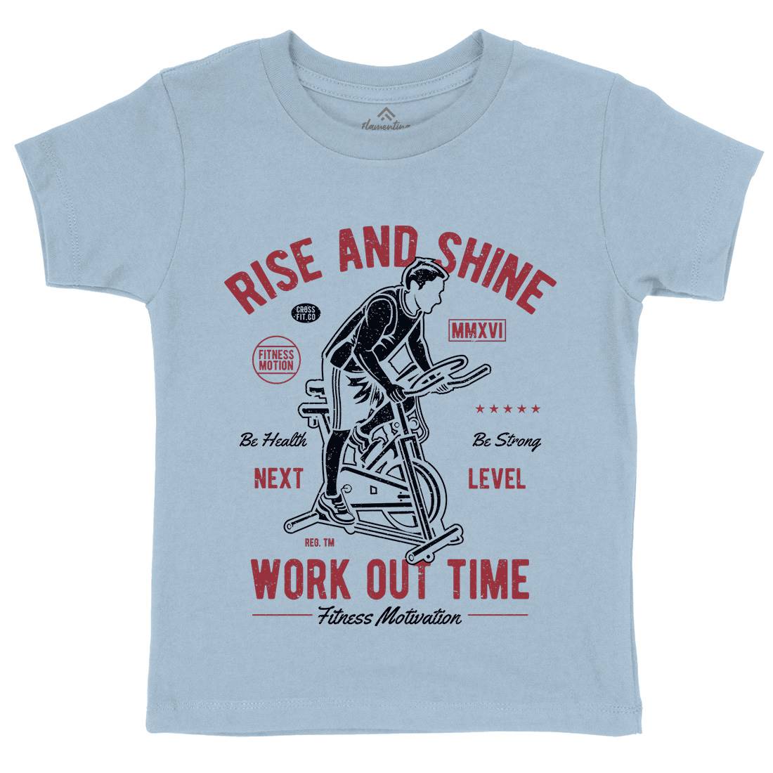 Work Out Time Kids Organic Crew Neck T-Shirt Gym A199