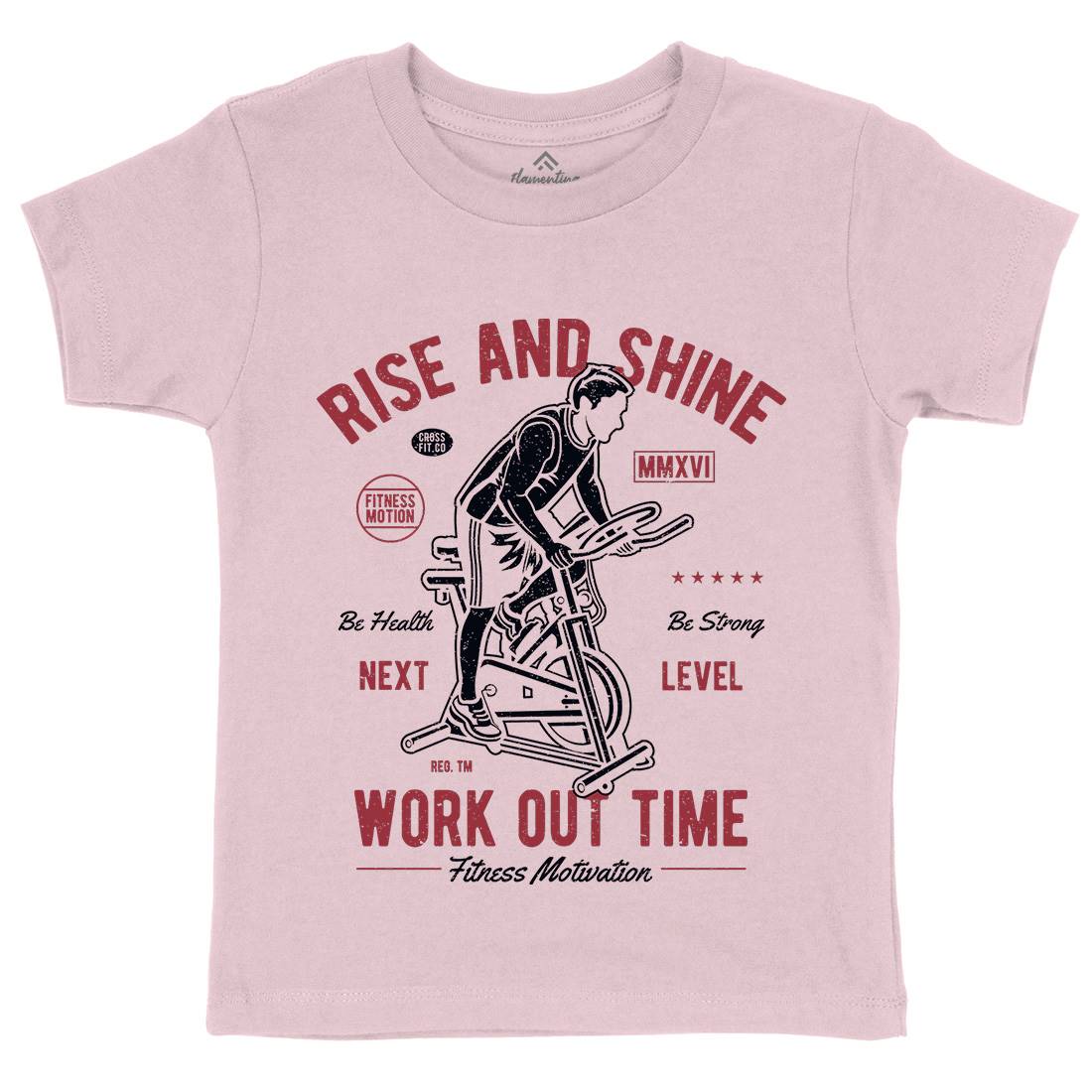 Work Out Time Kids Organic Crew Neck T-Shirt Gym A199