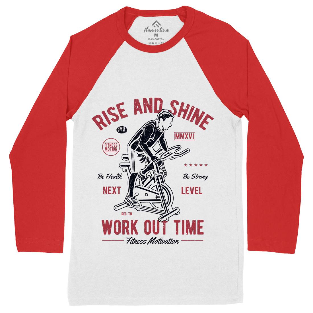 Work Out Time Mens Long Sleeve Baseball T-Shirt Gym A199
