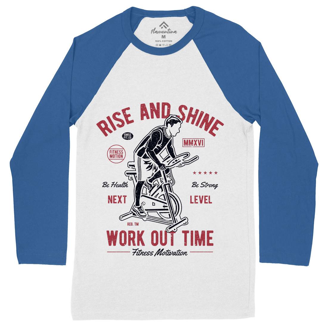 Work Out Time Mens Long Sleeve Baseball T-Shirt Gym A199