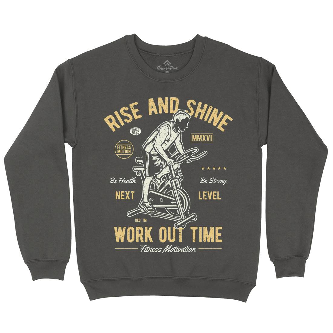 Work Out Time Mens Crew Neck Sweatshirt Gym A199