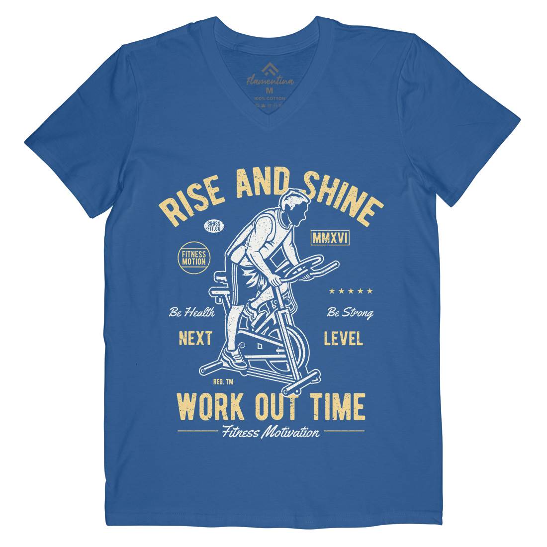 Work Out Time Mens V-Neck T-Shirt Gym A199