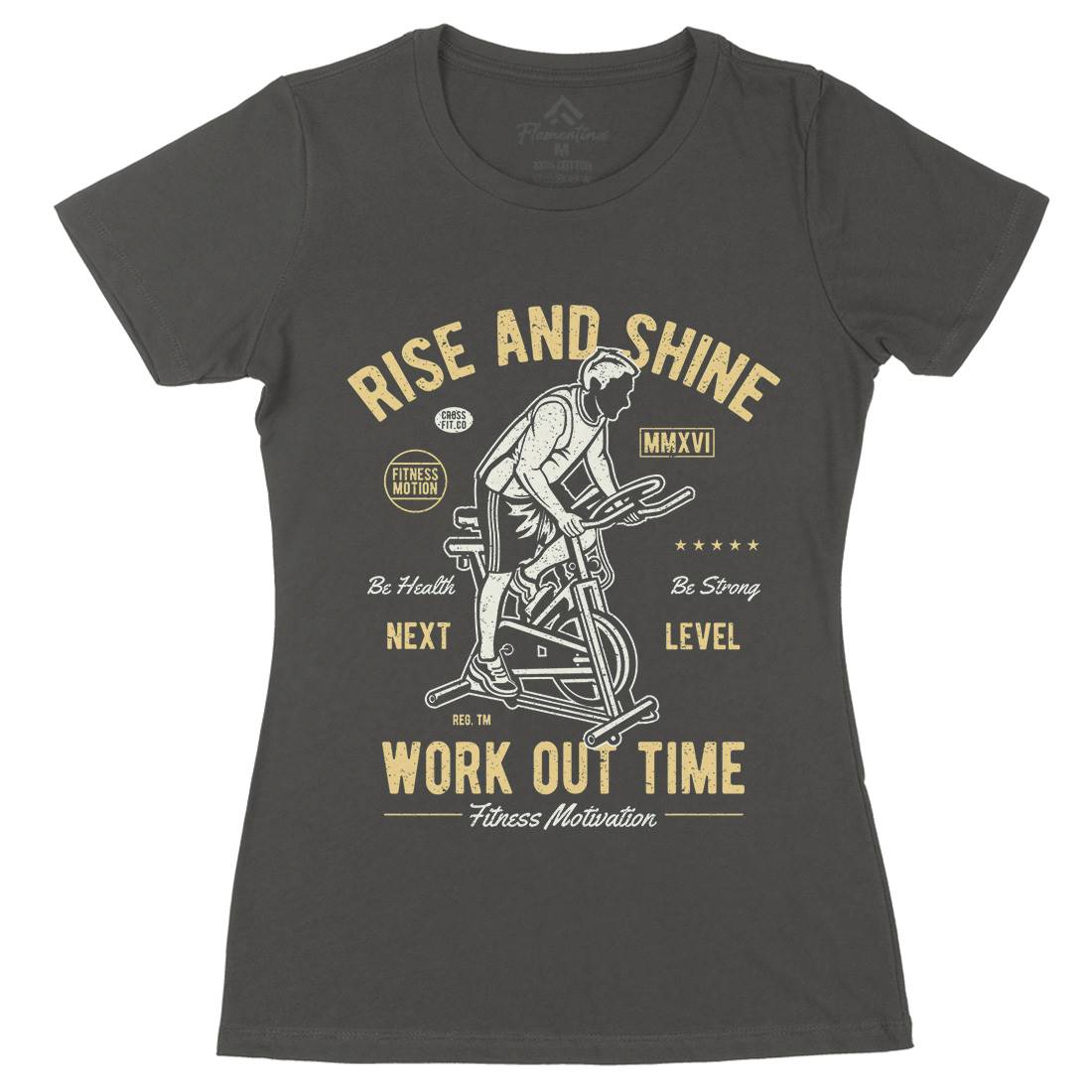Work Out Time Womens Organic Crew Neck T-Shirt Gym A199