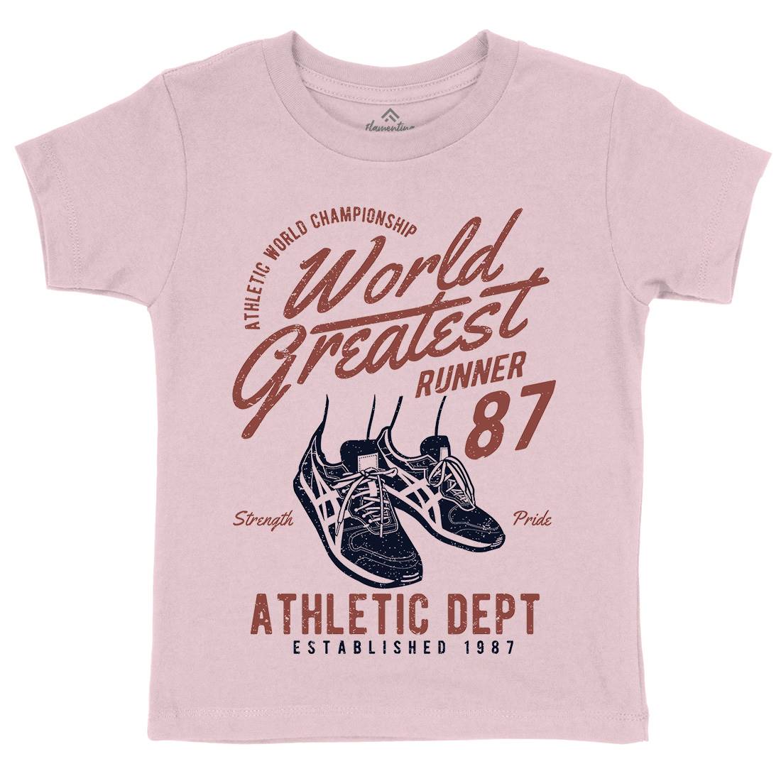 World Greatest Runner Kids Crew Neck T-Shirt Sport A200
