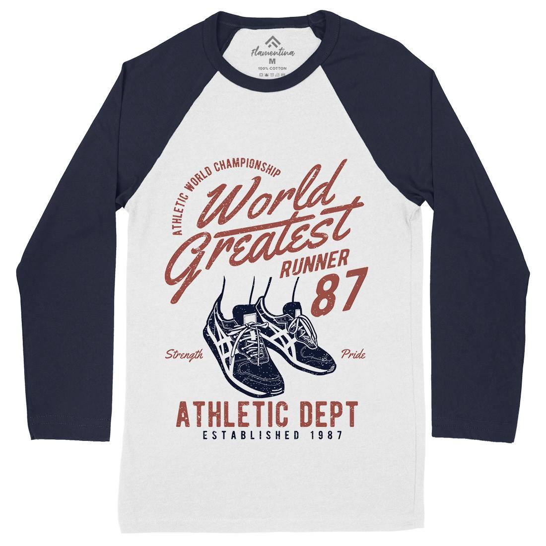 World Greatest Runner Mens Long Sleeve Baseball T-Shirt Sport A200