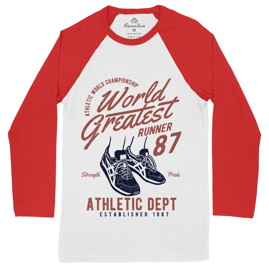 World Greatest Runner Mens Long Sleeve Baseball T-Shirt Sport A200
