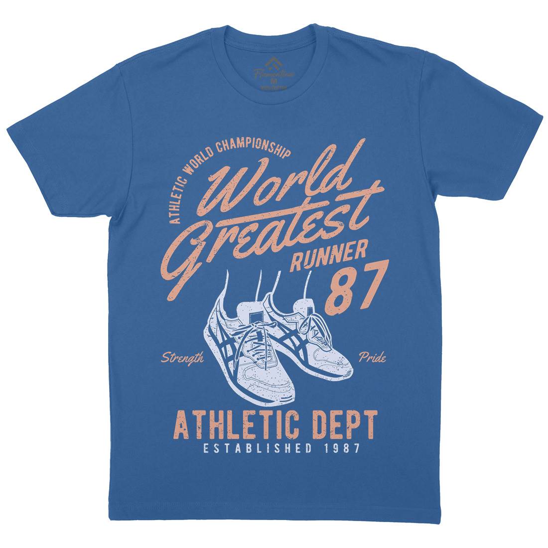 World Greatest Runner Mens Organic Crew Neck T-Shirt Sport A200