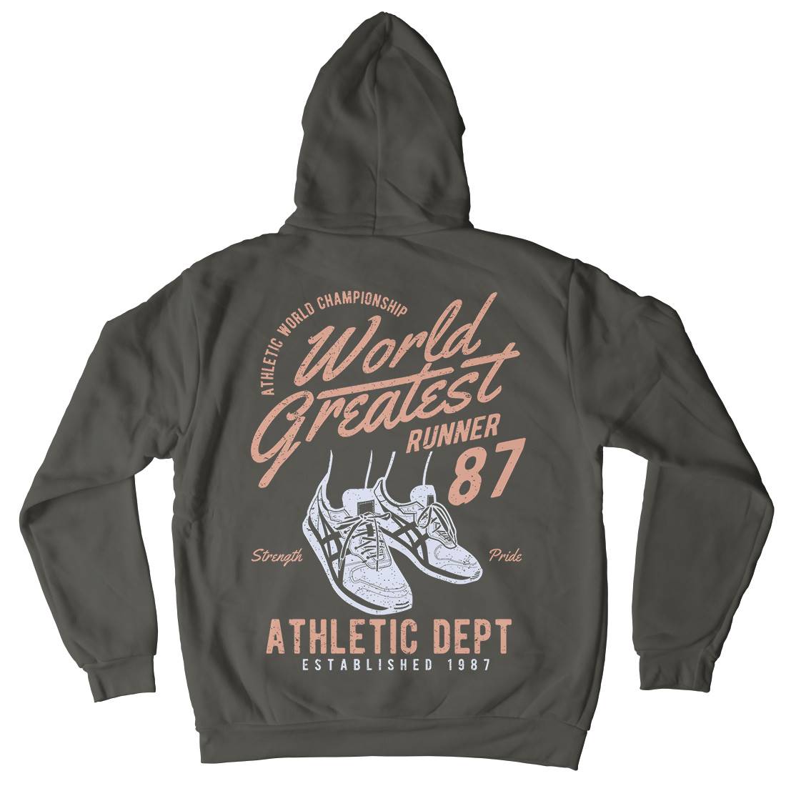 World Greatest Runner Mens Hoodie With Pocket Sport A200