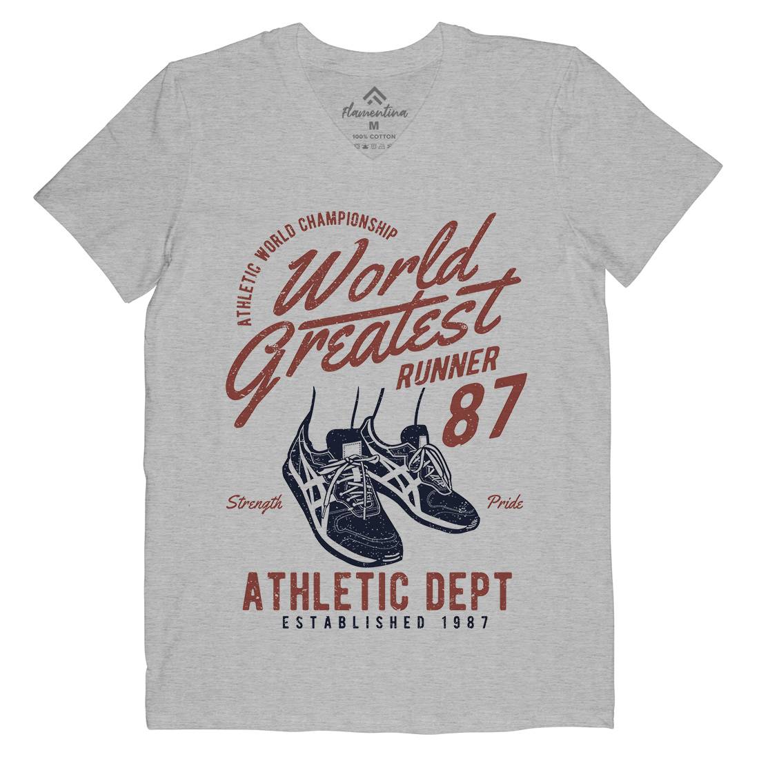 World Greatest Runner Mens Organic V-Neck T-Shirt Sport A200