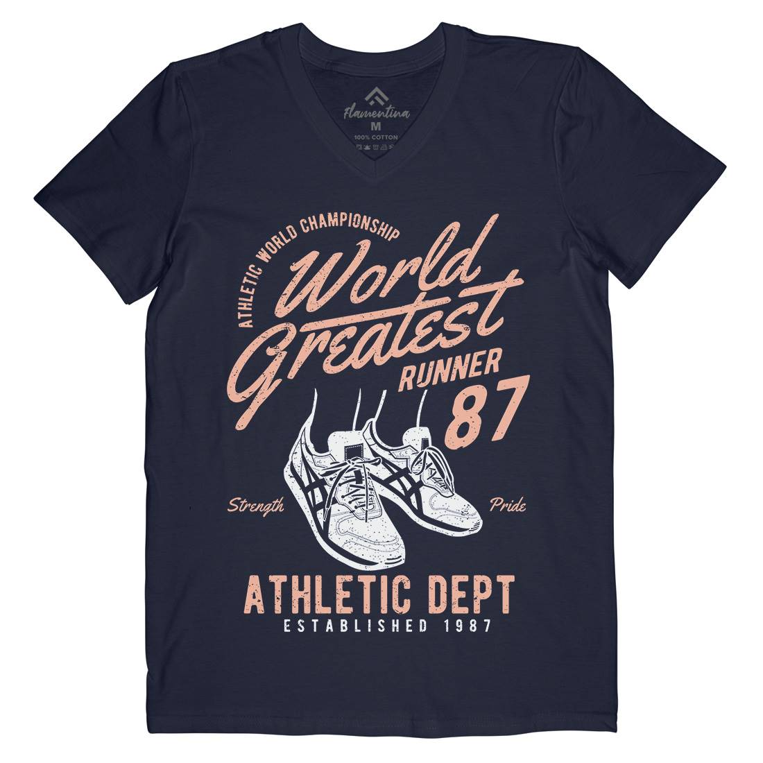 World Greatest Runner Mens Organic V-Neck T-Shirt Sport A200