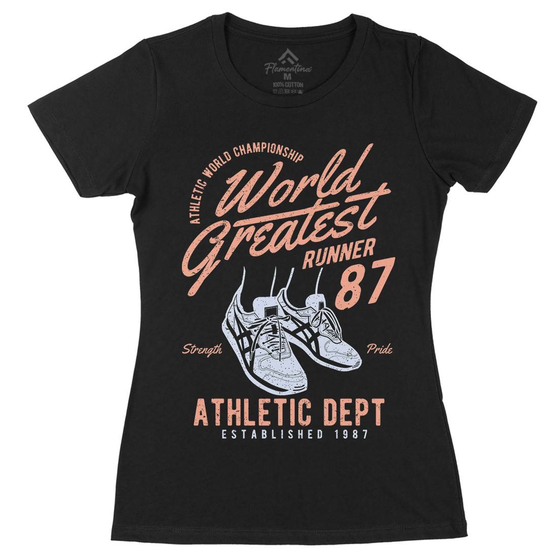 World Greatest Runner Womens Organic Crew Neck T-Shirt Sport A200