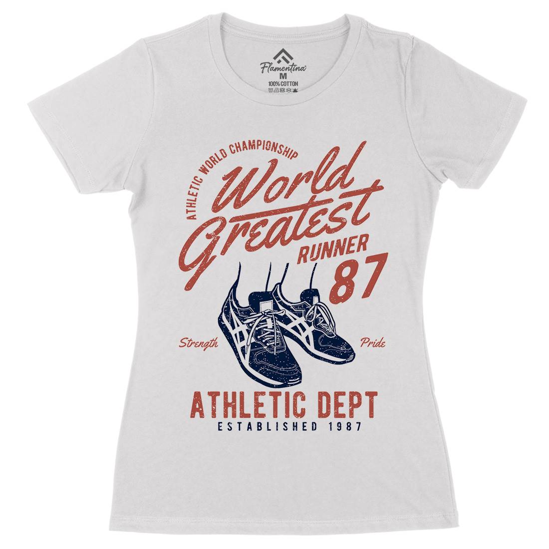 World Greatest Runner Womens Organic Crew Neck T-Shirt Sport A200