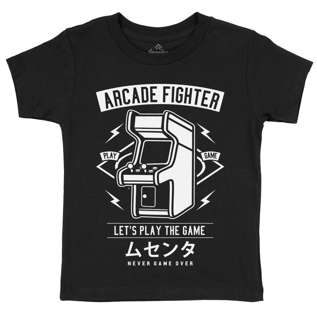 Arcade Fighter Kids Crew Neck T-Shirt Geek A201