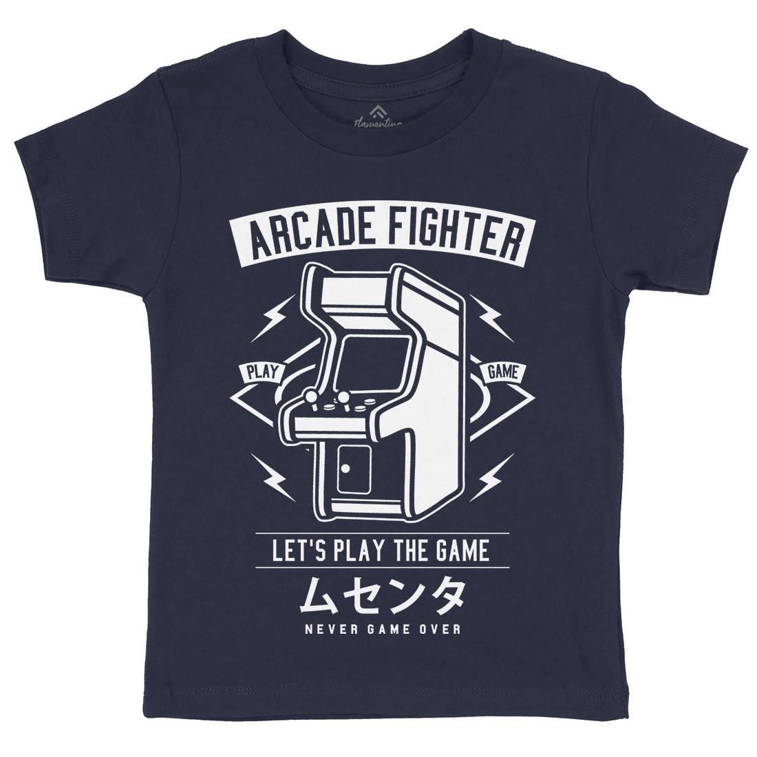 Arcade Fighter Kids Organic Crew Neck T-Shirt Geek A201