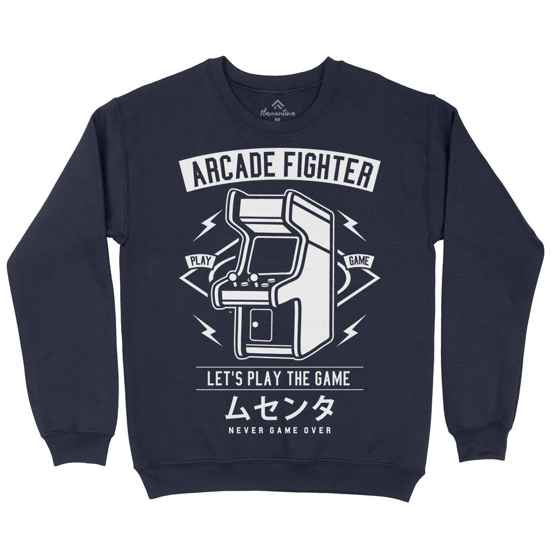 Arcade Fighter Mens Crew Neck Sweatshirt Geek A201