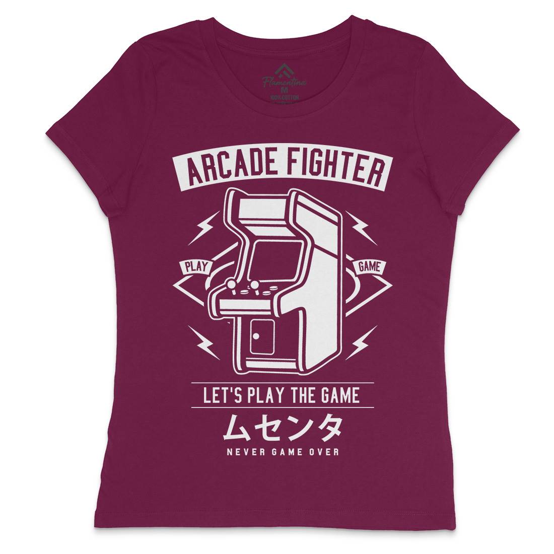 Arcade Fighter Womens Crew Neck T-Shirt Geek A201