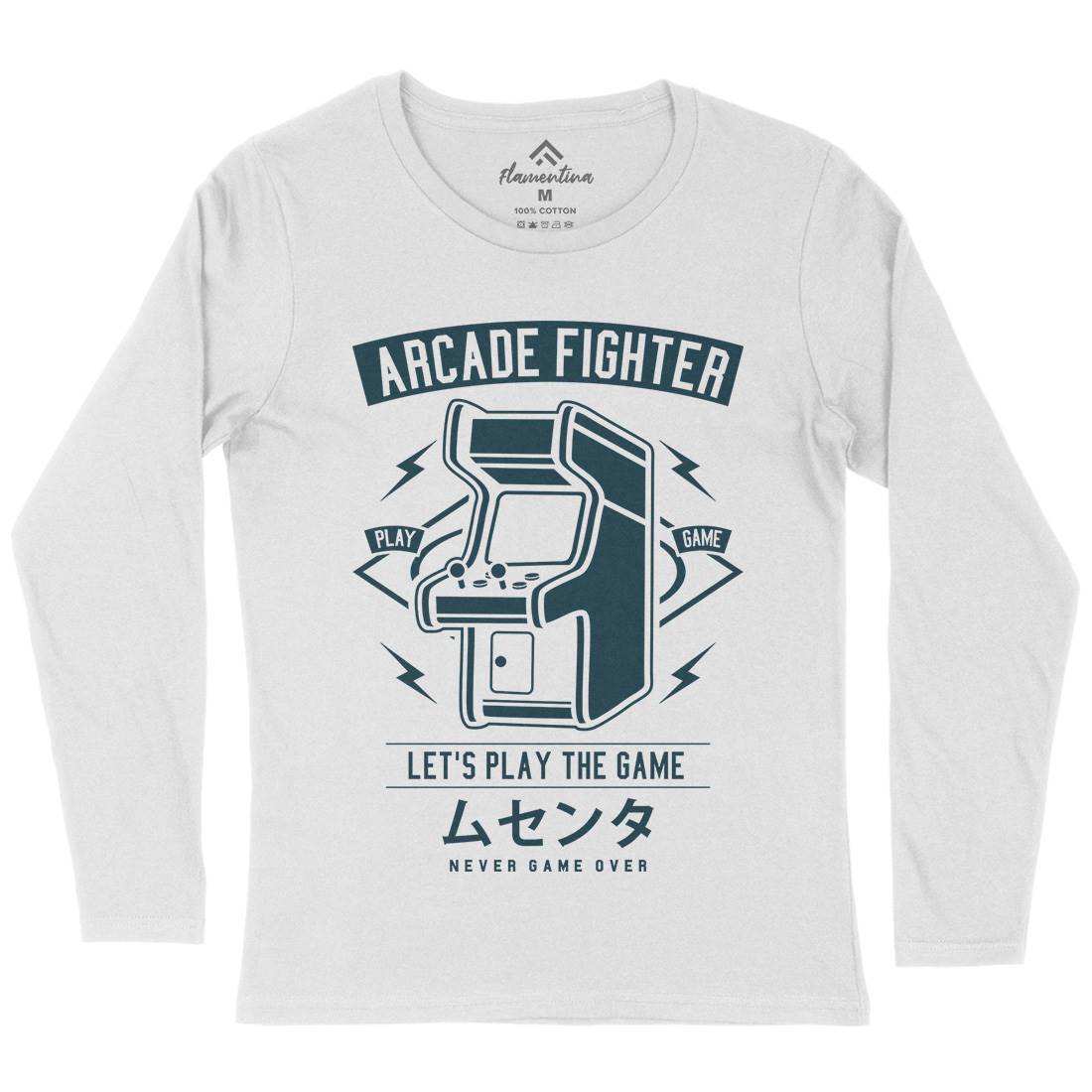 Arcade Fighter Womens Long Sleeve T-Shirt Geek A201