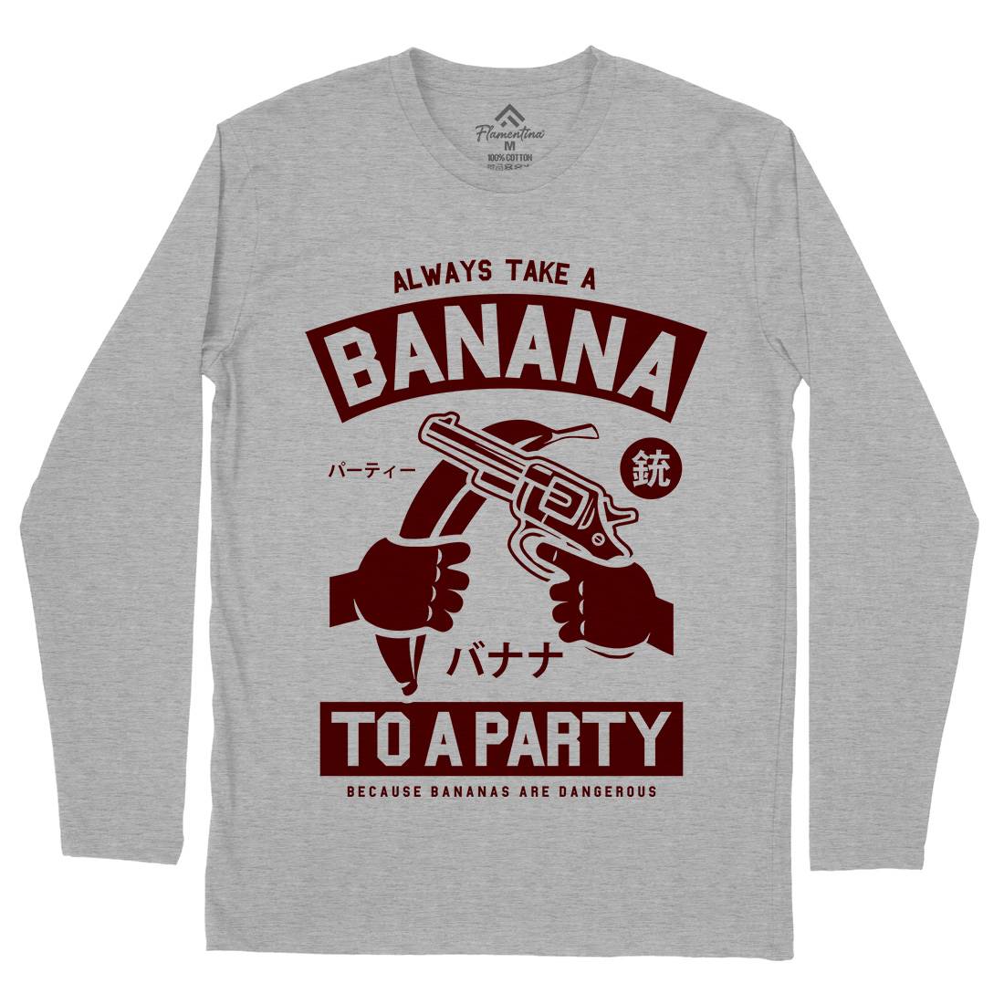 Banana Party Mens Long Sleeve T-Shirt Geek A202
