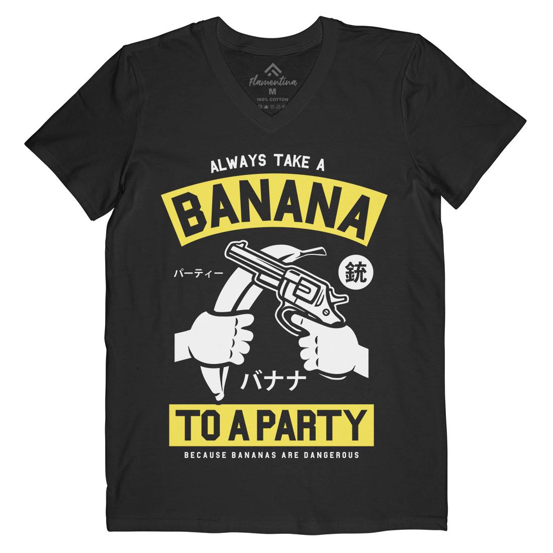 Banana Party Mens V-Neck T-Shirt Geek A202