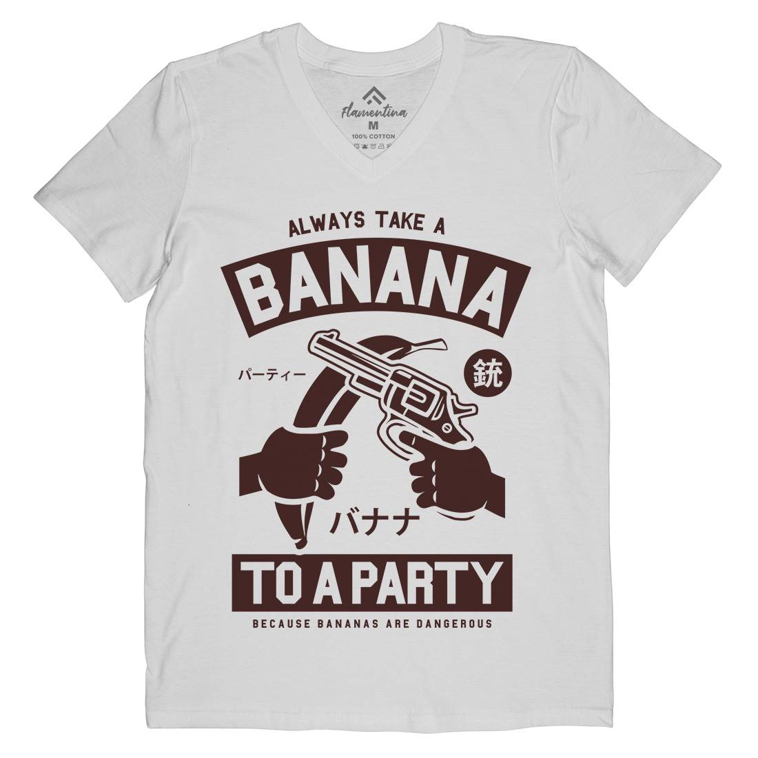 Banana Party Mens V-Neck T-Shirt Geek A202