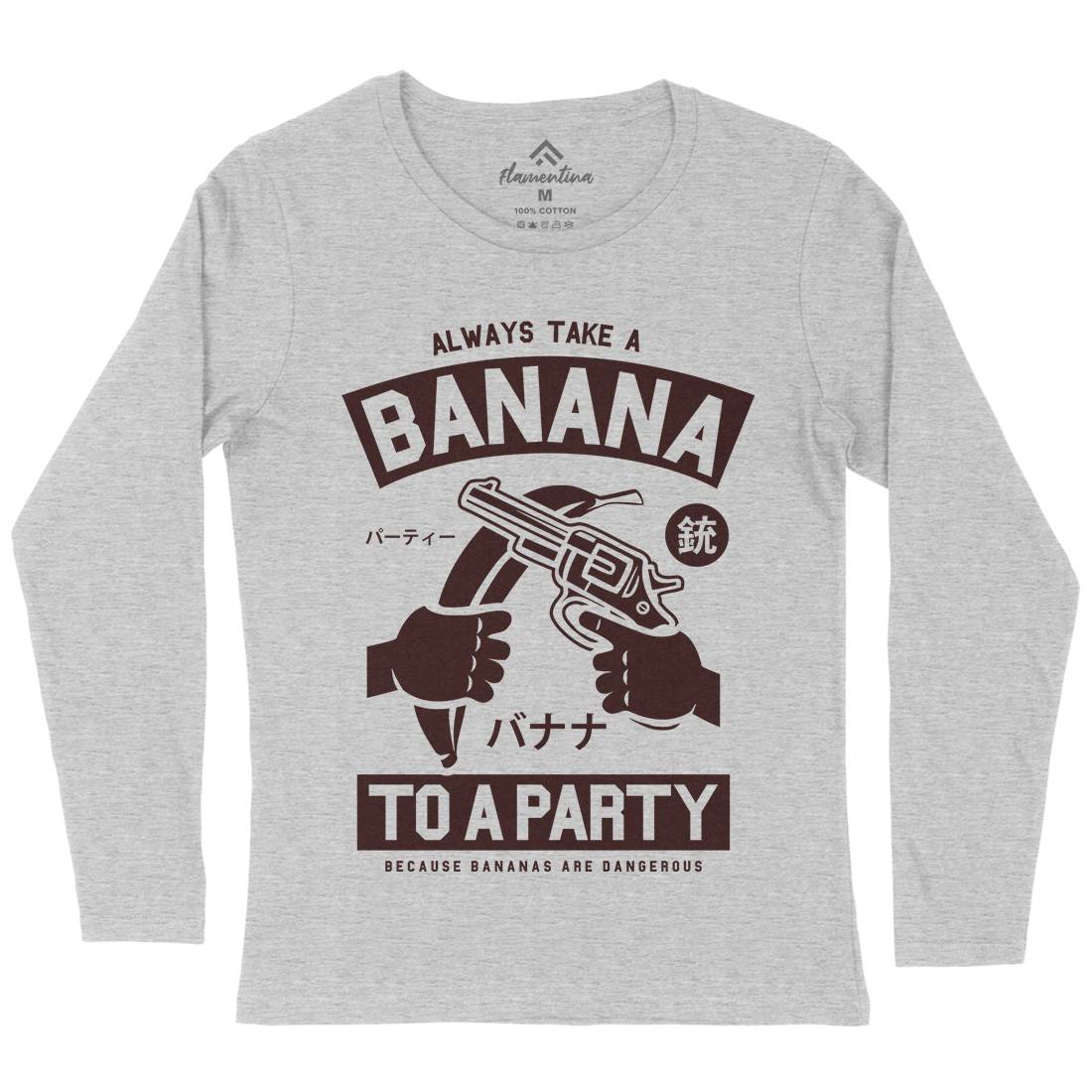 Banana Party Womens Long Sleeve T-Shirt Geek A202