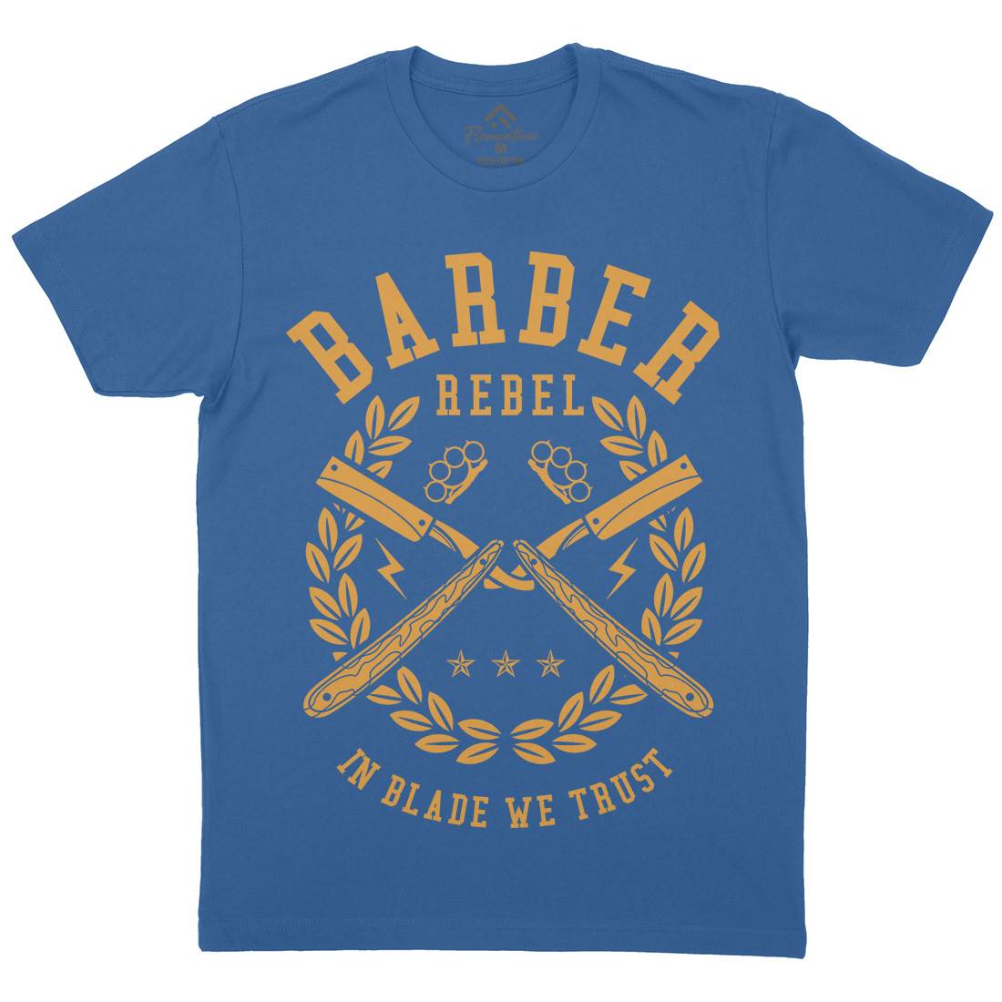Rebel Mens Organic Crew Neck T-Shirt Barber A203