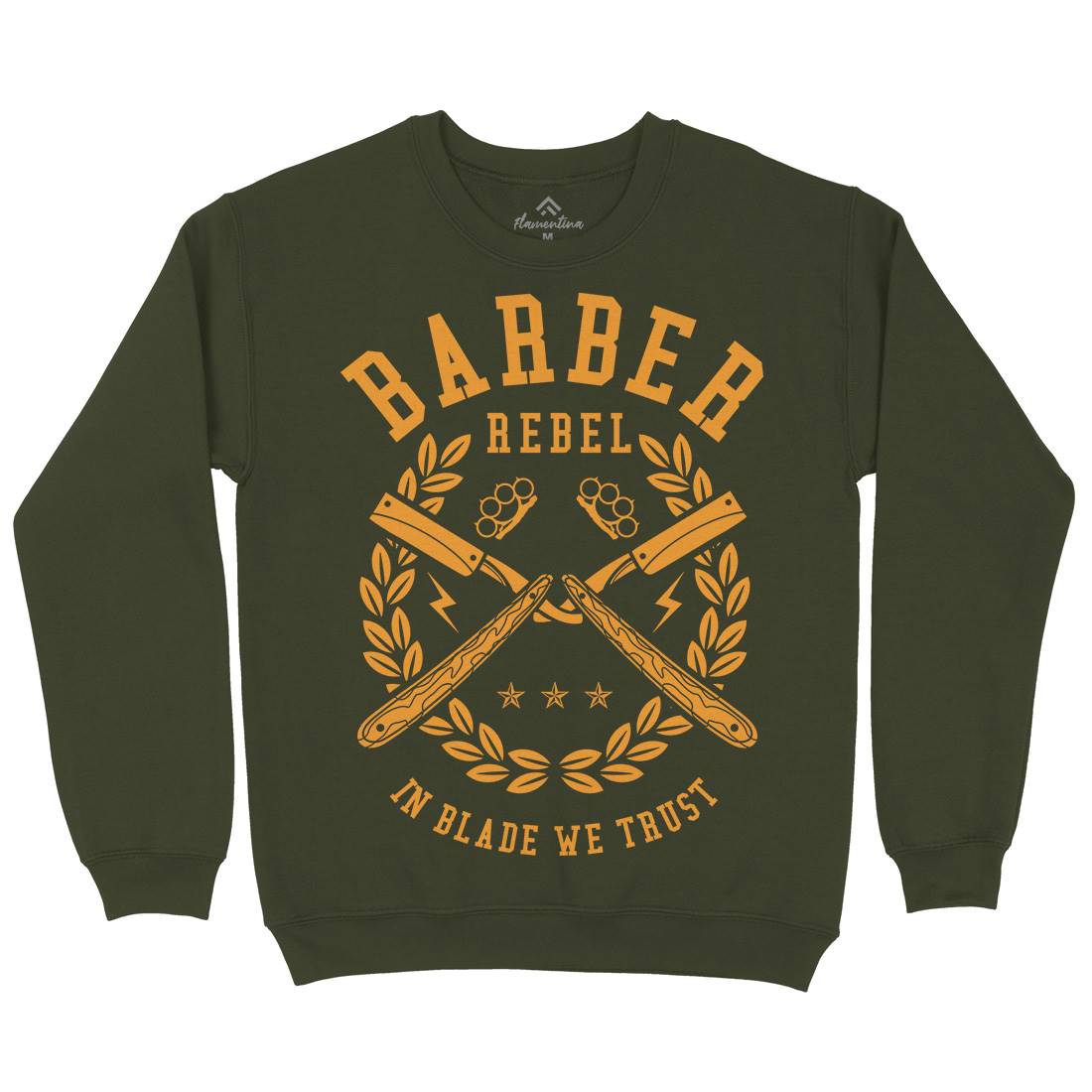 Rebel Mens Crew Neck Sweatshirt Barber A203