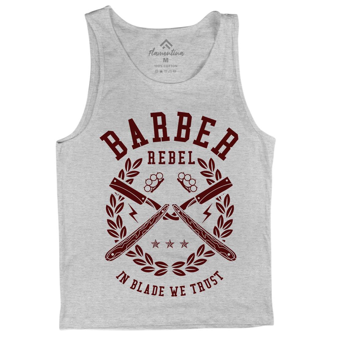 Rebel Mens Tank Top Vest Barber A203