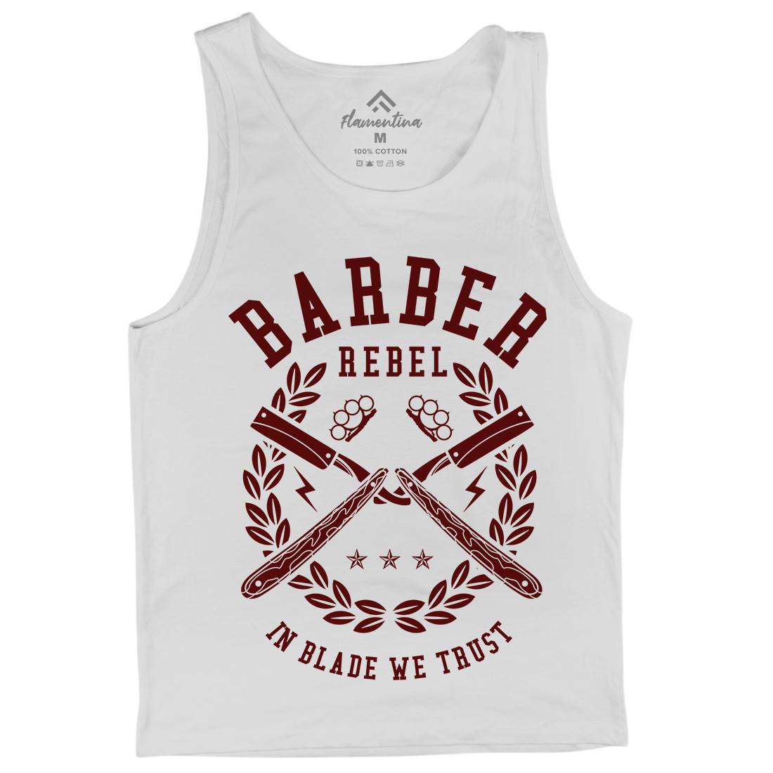 Rebel Mens Tank Top Vest Barber A203