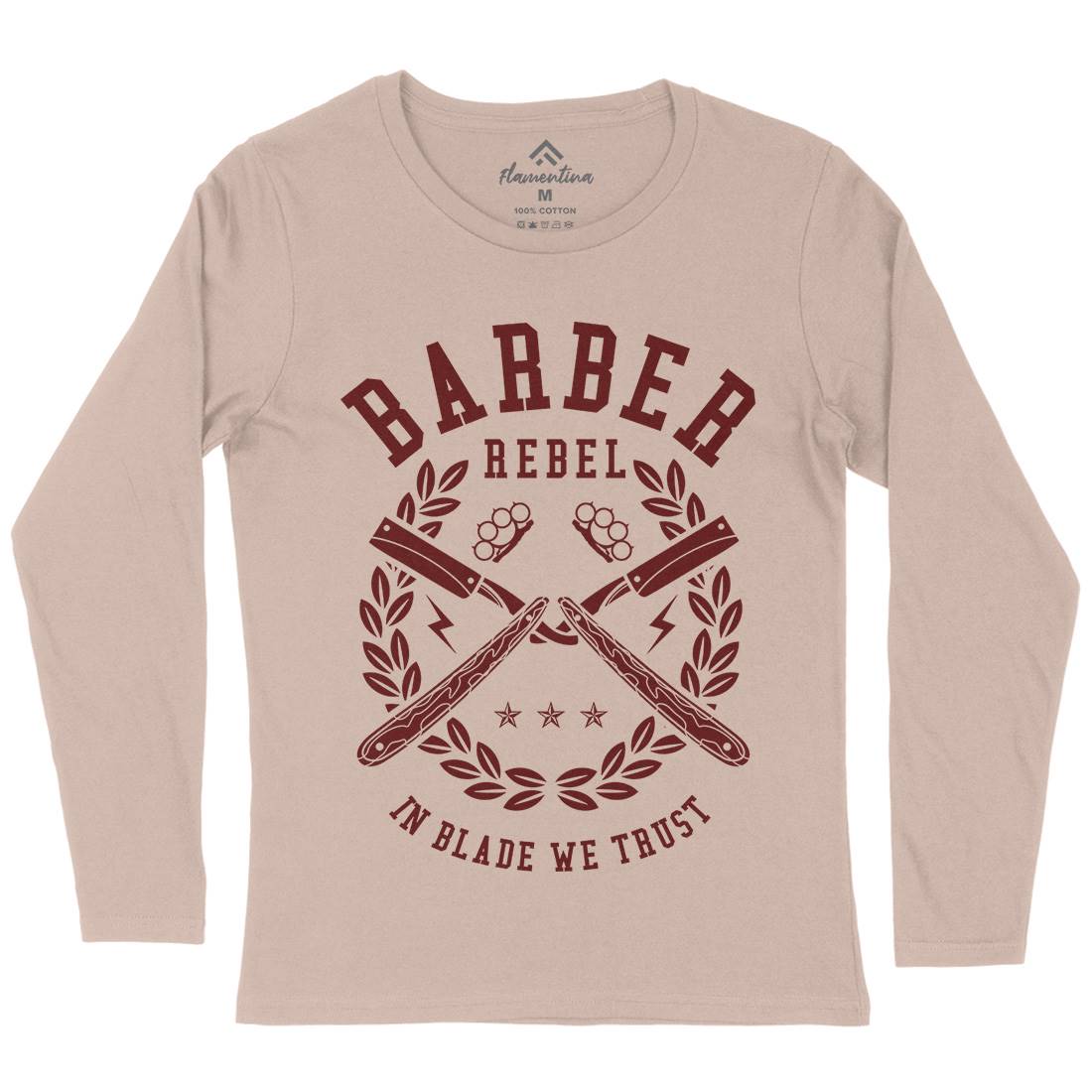 Rebel Womens Long Sleeve T-Shirt Barber A203