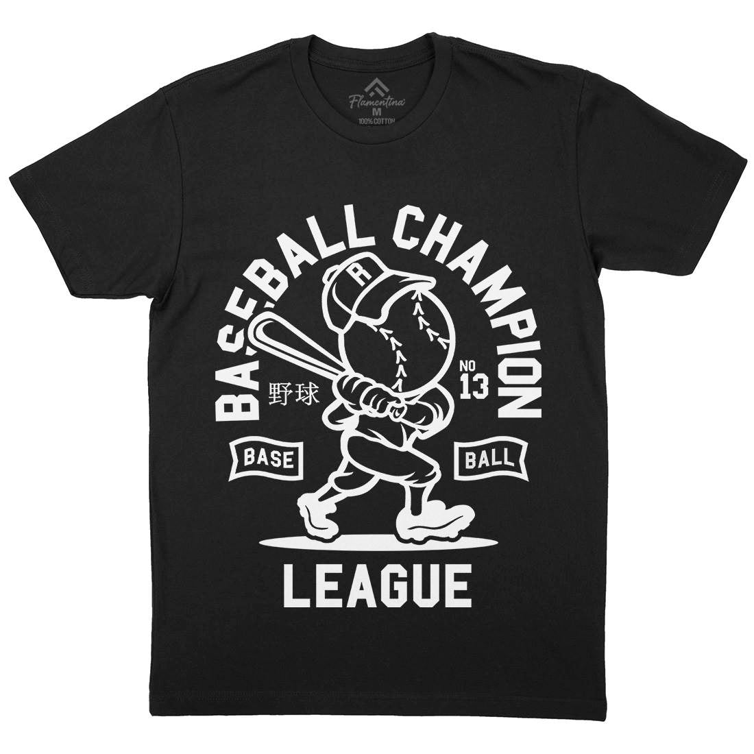 Baseball Champion Mens Organic Crew Neck T-Shirt Sport A204