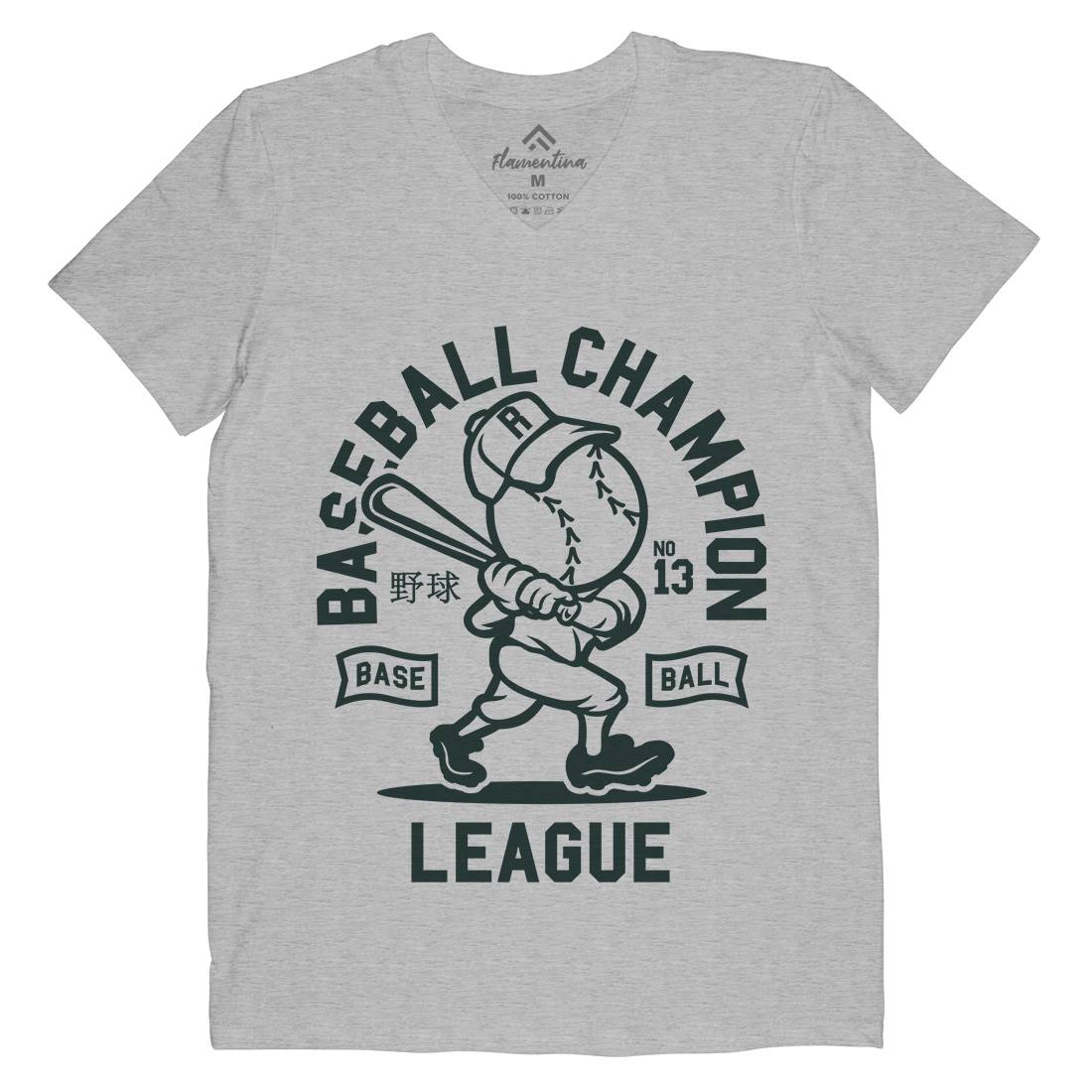 Baseball Champion Mens V-Neck T-Shirt Sport A204