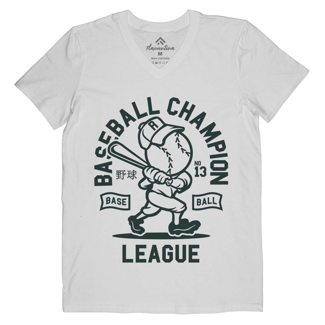 Baseball Champion Mens V-Neck T-Shirt Sport A204