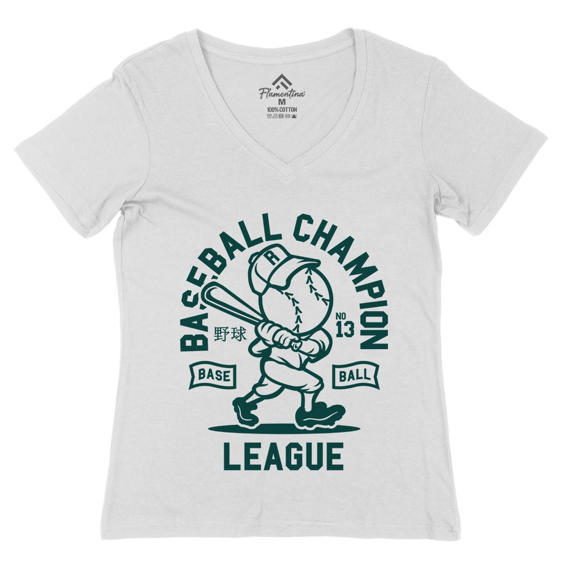 Baseball Champion Womens Organic V-Neck T-Shirt Sport A204