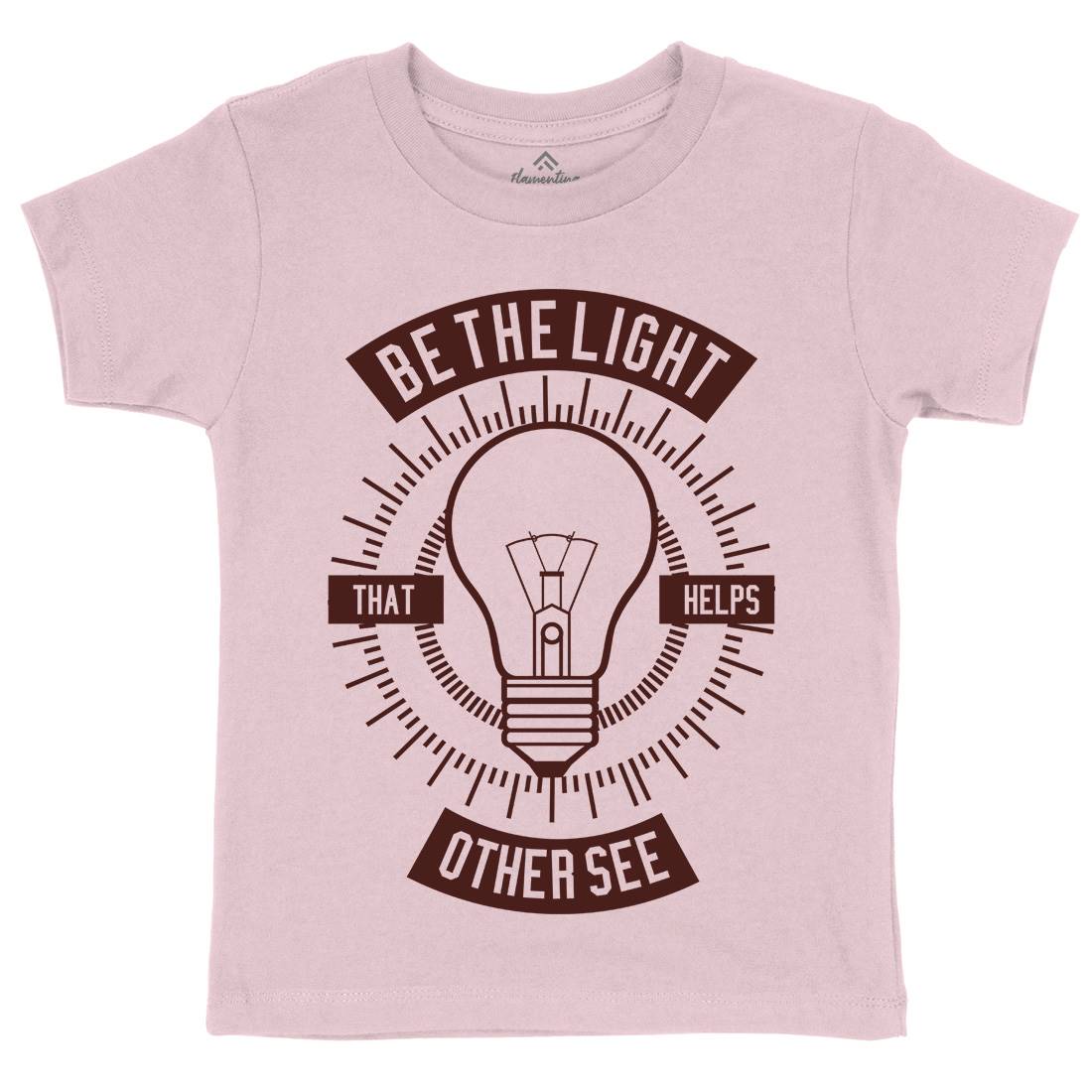Be The Light Kids Organic Crew Neck T-Shirt Quotes A206