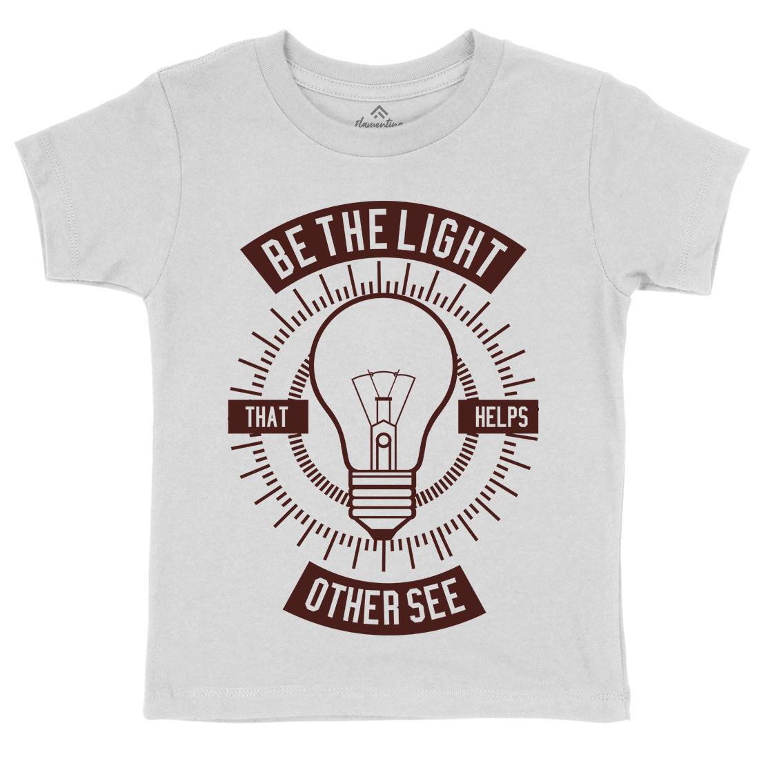 Be The Light Kids Organic Crew Neck T-Shirt Quotes A206