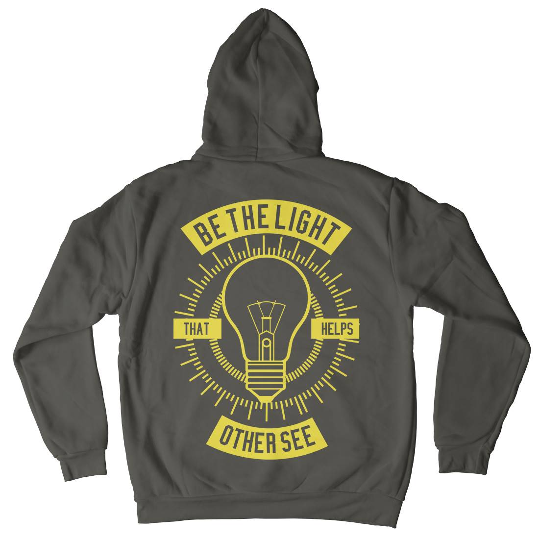 Be The Light Mens Hoodie With Pocket Quotes A206