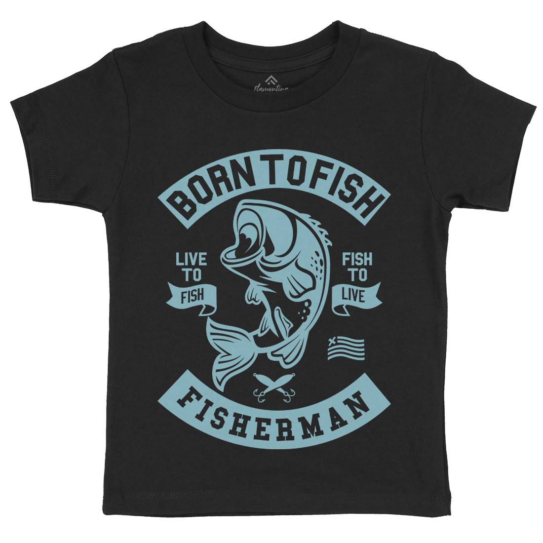 Born To Fish Kids Organic Crew Neck T-Shirt Fishing A208