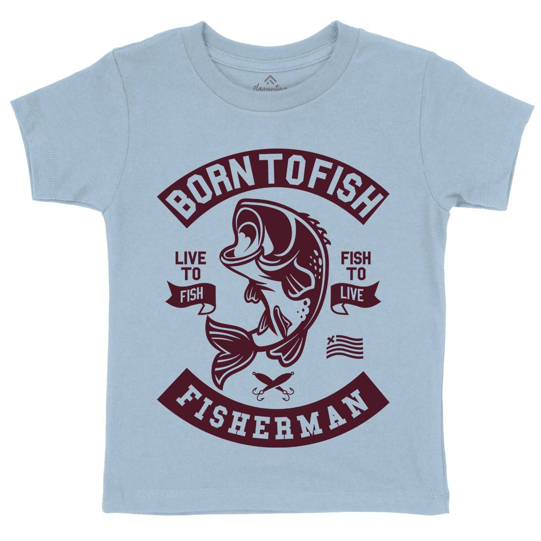 Born To Fish Kids Crew Neck T-Shirt Fishing A208