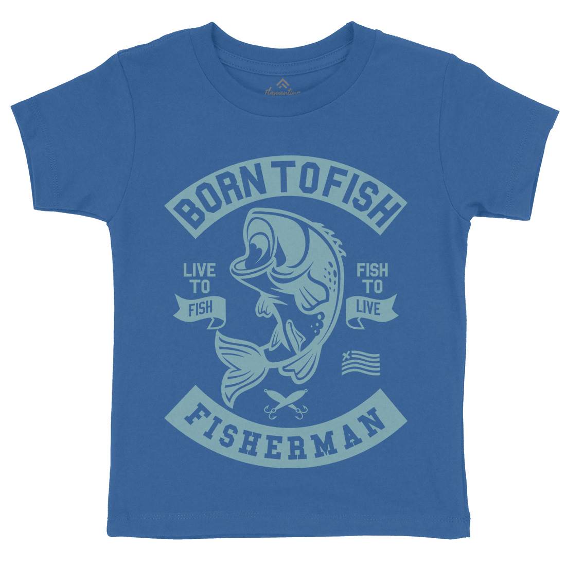 Born To Fish Kids Organic Crew Neck T-Shirt Fishing A208