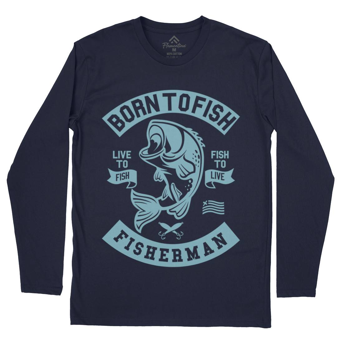 Born To Fish Mens Long Sleeve T-Shirt Fishing A208